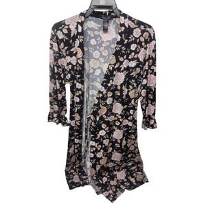Rene Rofe Boho Floral Print Lightweight Robe Size S Loungewear